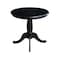 International Concepts Round 30 in Round Top Pedestal Table, 28.9 inH, Black, 30 W, 30 L, 28.9 in H, Wood, Black K46-30RT - alternate 2